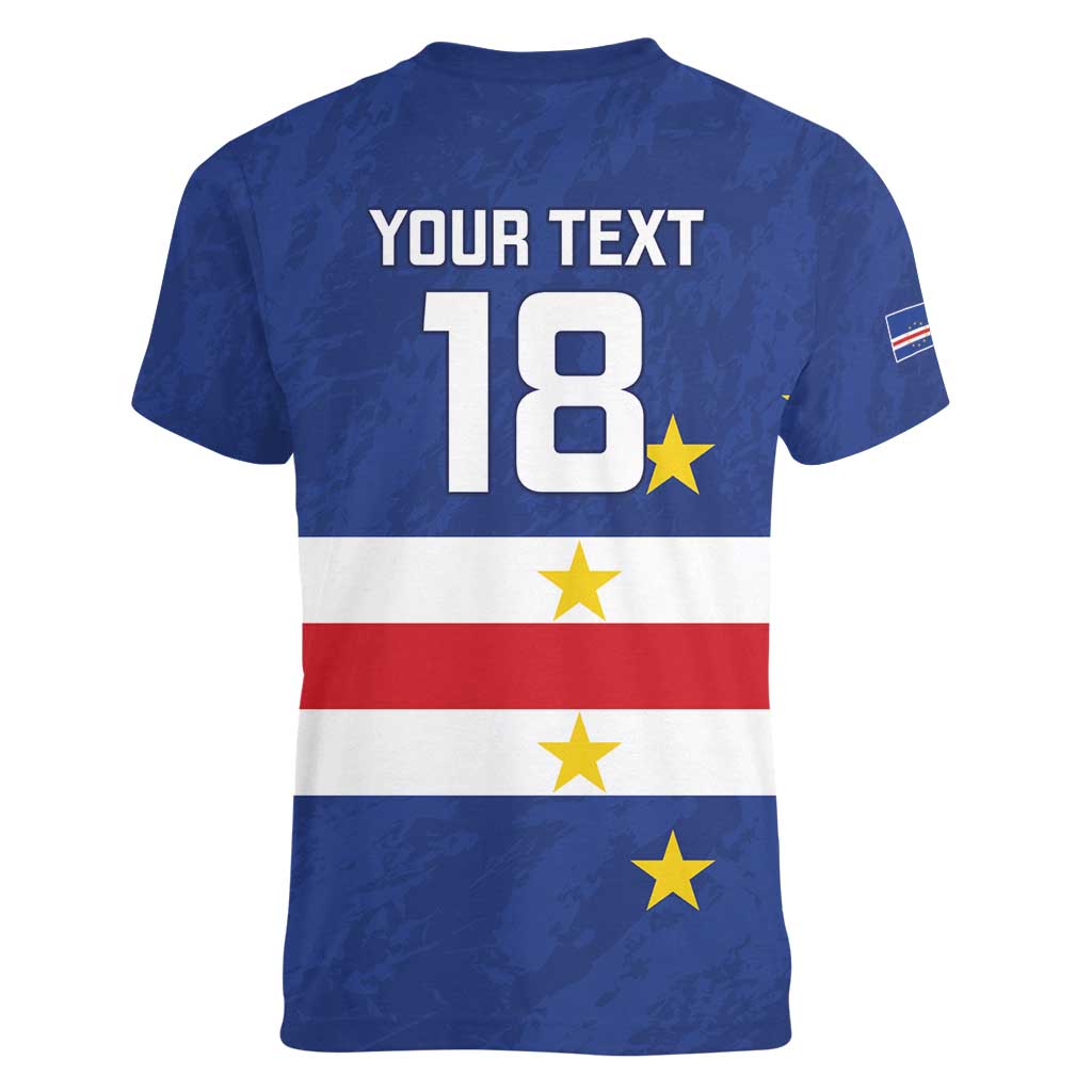 Cape Verde Football Custom Women V-Neck T-Shirt Go Champion Sporty Style - Wonder Print Shop