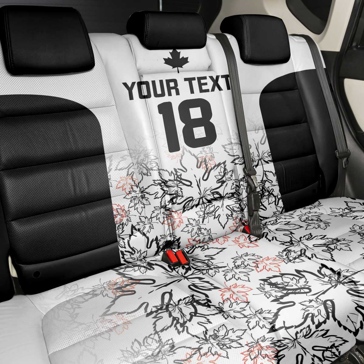 Canada Rugby Custom Back Car Seat Cover Maple Leafs Go Champion - Wonder Print Shop