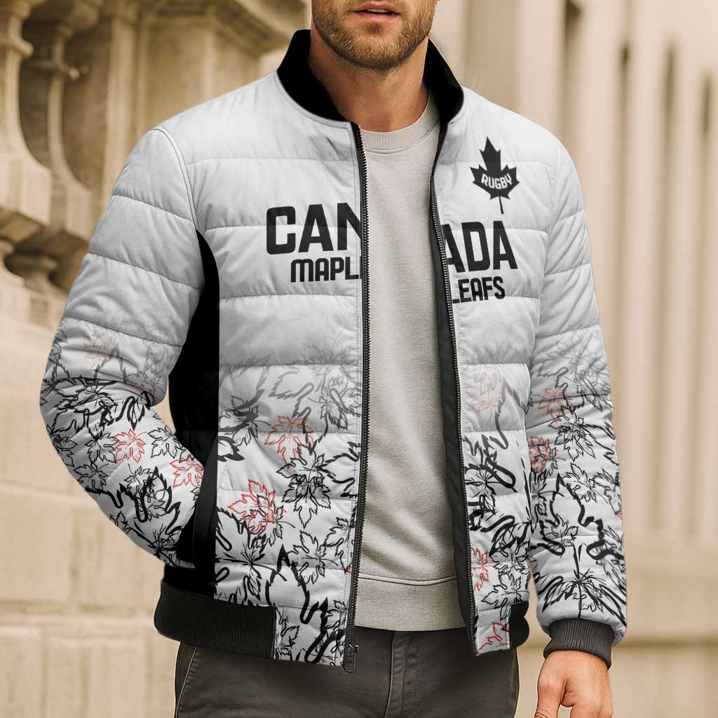 Canada Rugby Custom Bomber Puffer Jacket Maple Leafs Go Champion - Wonder Print Shop