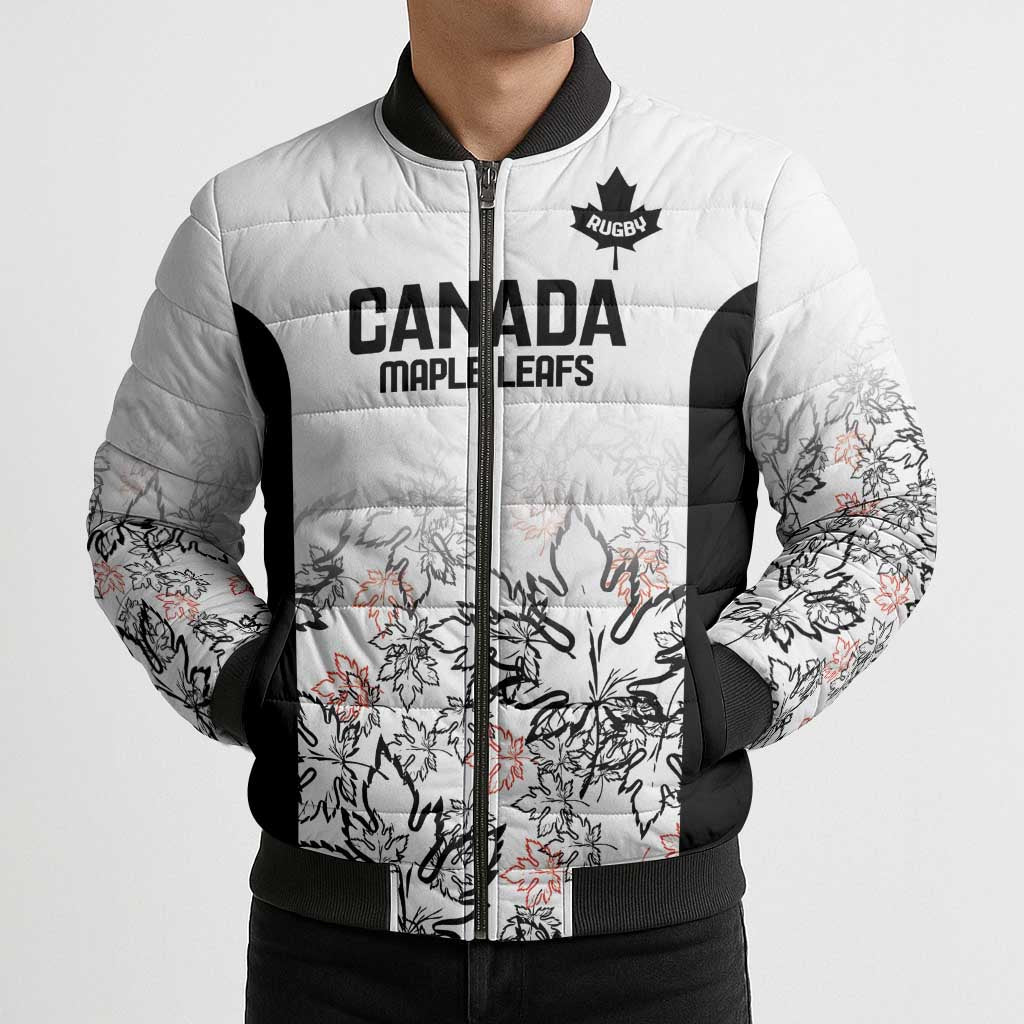Canada Rugby Custom Bomber Puffer Jacket Maple Leafs Go Champion - Wonder Print Shop