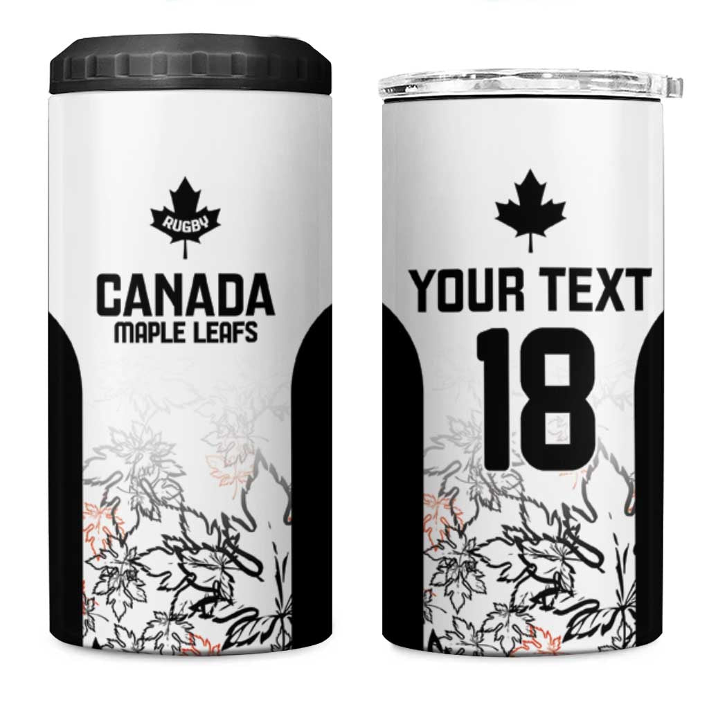 Canada Rugby Custom 4 in 1 Can Cooler Tumbler Maple Leafs Go Champion - Wonder Print Shop