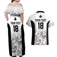 Canada Rugby Custom Couples Matching Off Shoulder Maxi Dress and Hawaiian Shirt Maple Leafs Go Champion - Wonder Print Shop