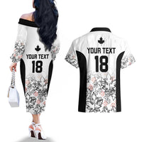 Canada Rugby Custom Couples Matching Off The Shoulder Long Sleeve Dress and Hawaiian Shirt Maple Leafs Go Champion - Wonder Print Shop