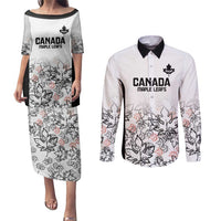 Canada Rugby Custom Couples Matching Puletasi and Long Sleeve Button Shirt Maple Leafs Go Champion - Wonder Print Shop