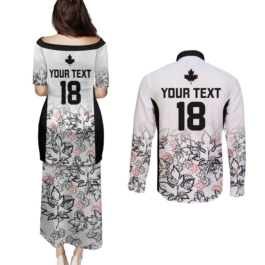 Canada Rugby Custom Couples Matching Puletasi and Long Sleeve Button Shirt Maple Leafs Go Champion - Wonder Print Shop