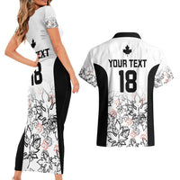 Canada Rugby Custom Couples Matching Short Sleeve Bodycon Dress and Hawaiian Shirt Maple Leafs Go Champion - Wonder Print Shop
