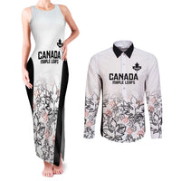 Canada Rugby Custom Couples Matching Tank Maxi Dress and Long Sleeve Button Shirt Maple Leafs Go Champion - Wonder Print Shop