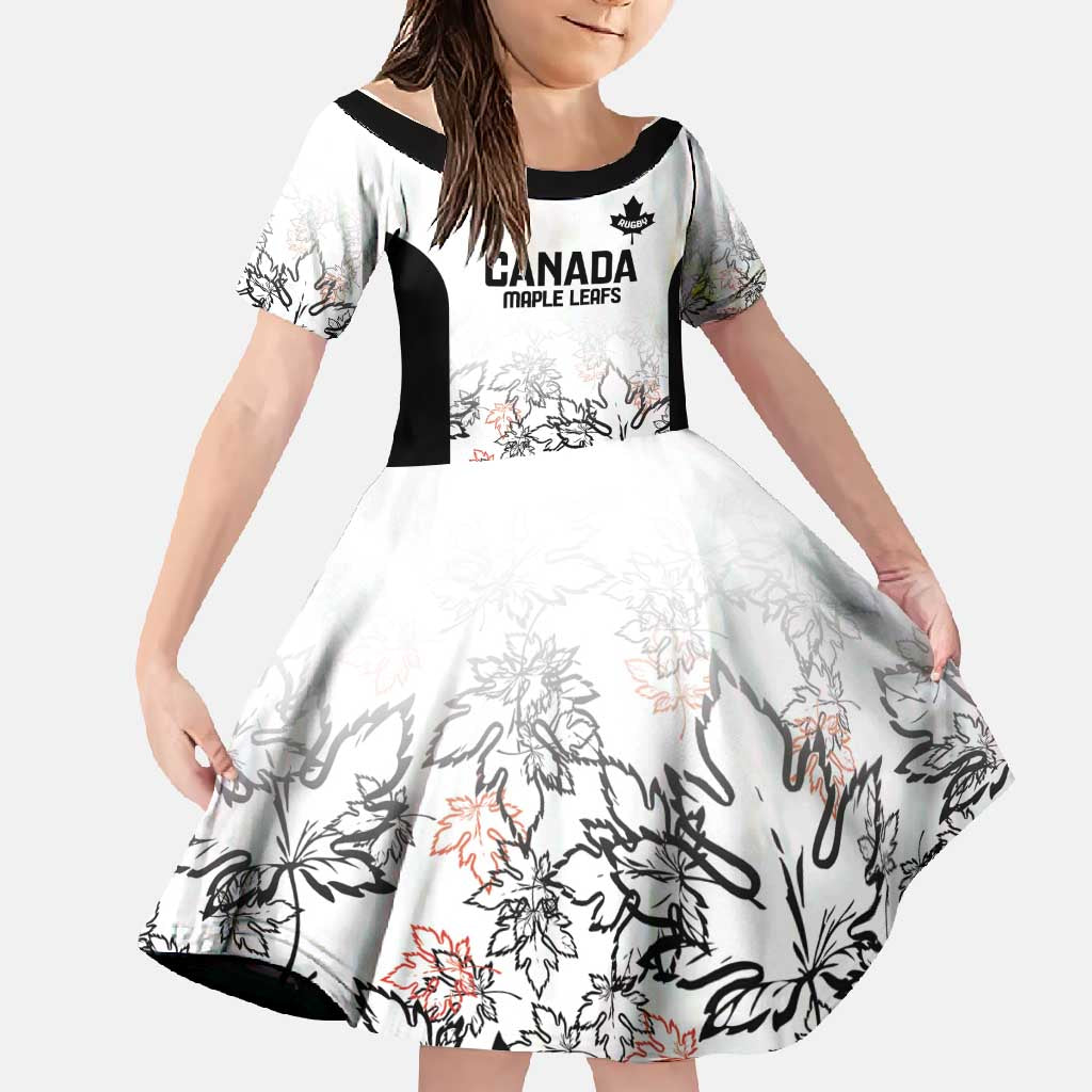 Canada Rugby Custom Family Matching Long Sleeve Bodycon Dress and Hawaiian Shirt Maple Leafs Go Champion - Wonder Print Shop