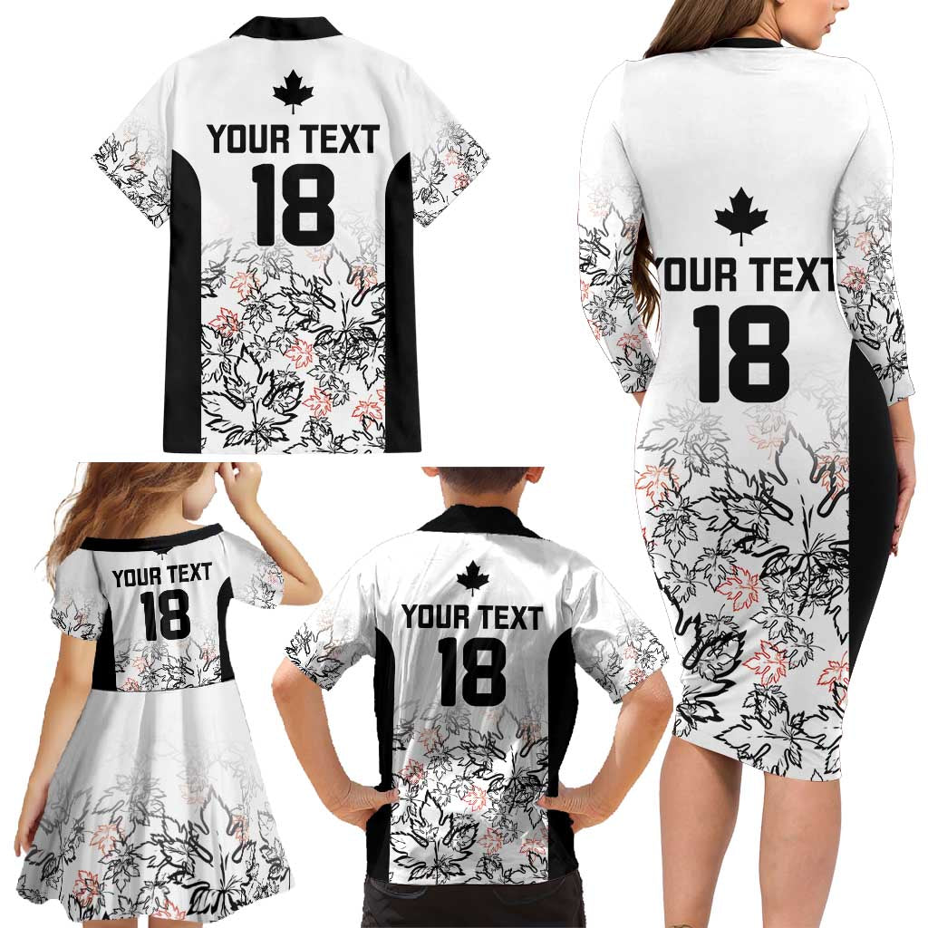 Canada Rugby Custom Family Matching Long Sleeve Bodycon Dress and Hawaiian Shirt Maple Leafs Go Champion - Wonder Print Shop