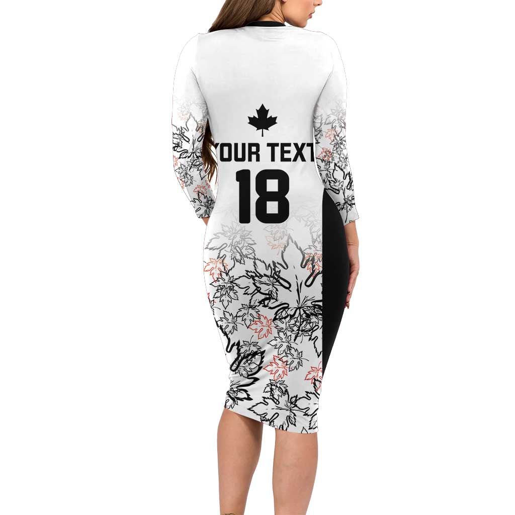 Canada Rugby Custom Family Matching Long Sleeve Bodycon Dress and Hawaiian Shirt Maple Leafs Go Champion - Wonder Print Shop