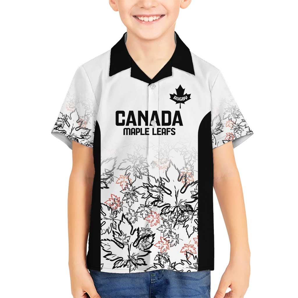 Canada Rugby Custom Family Matching Long Sleeve Bodycon Dress and Hawaiian Shirt Maple Leafs Go Champion - Wonder Print Shop