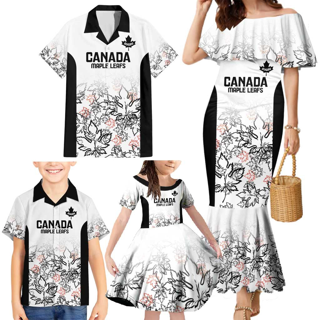 Canada Rugby Custom Family Matching Mermaid Dress and Hawaiian Shirt Maple Leafs Go Champion - Wonder Print Shop
