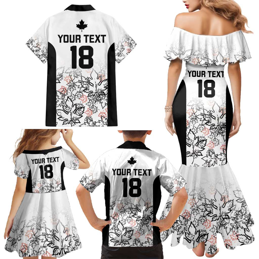 Canada Rugby Custom Family Matching Mermaid Dress and Hawaiian Shirt Maple Leafs Go Champion - Wonder Print Shop