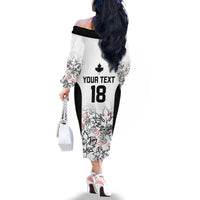 Canada Rugby Custom Family Matching Off The Shoulder Long Sleeve Dress and Hawaiian Shirt Maple Leafs Go Champion - Wonder Print Shop