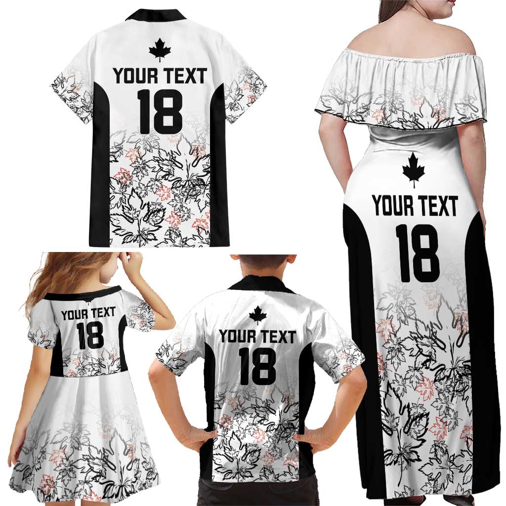 Canada Rugby Custom Family Matching Off Shoulder Maxi Dress and Hawaiian Shirt Maple Leafs Go Champion - Wonder Print Shop