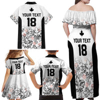 Canada Rugby Custom Family Matching Off Shoulder Maxi Dress and Hawaiian Shirt Maple Leafs Go Champion - Wonder Print Shop