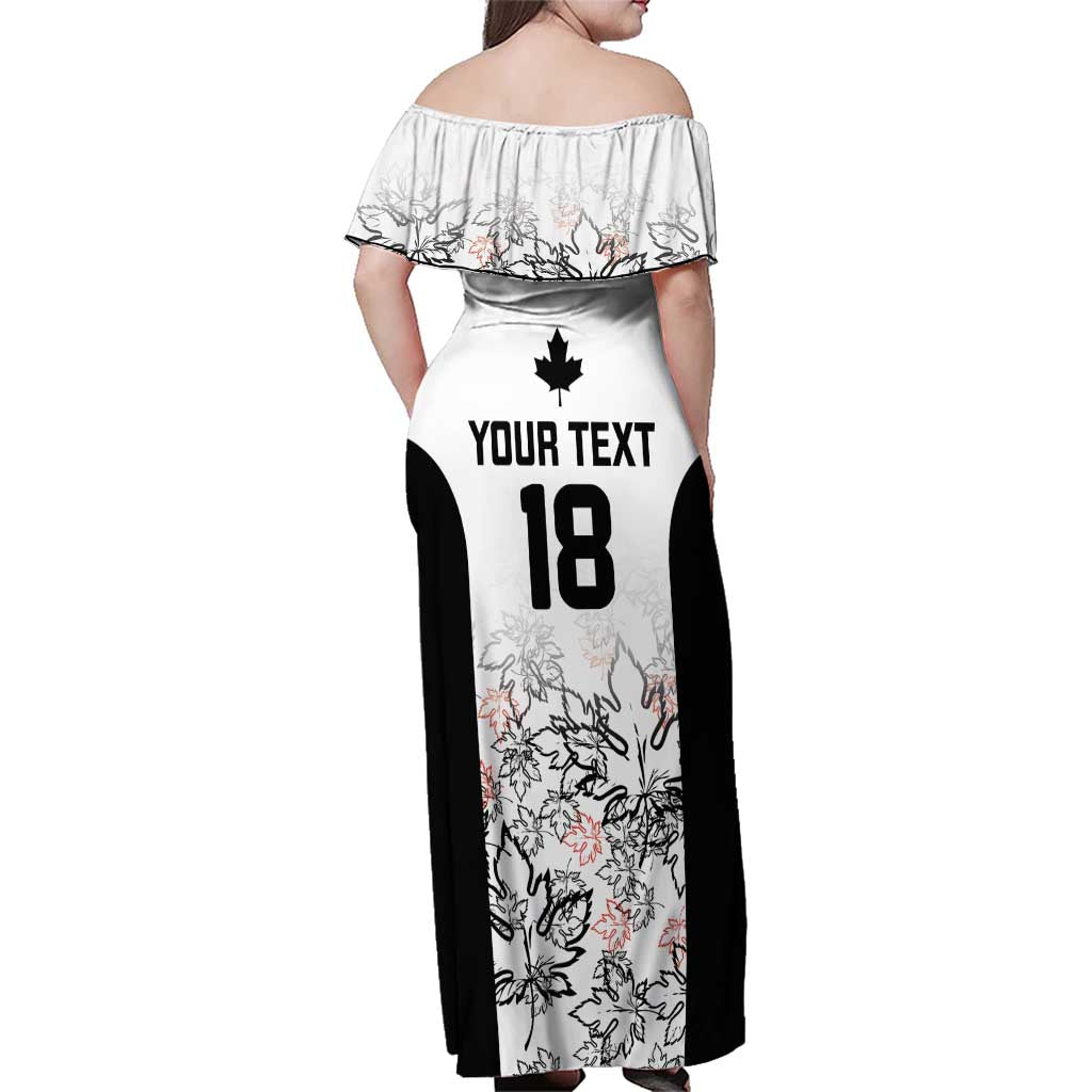 Canada Rugby Custom Family Matching Off Shoulder Maxi Dress and Hawaiian Shirt Maple Leafs Go Champion - Wonder Print Shop