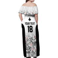 Canada Rugby Custom Family Matching Off Shoulder Maxi Dress and Hawaiian Shirt Maple Leafs Go Champion - Wonder Print Shop