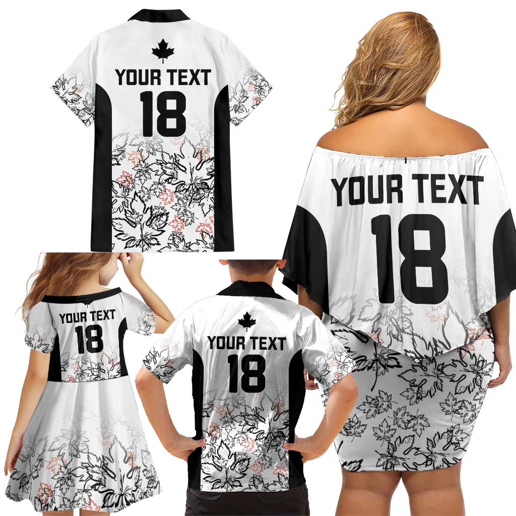 Canada Rugby Custom Family Matching Off Shoulder Short Dress and Hawaiian Shirt Maple Leafs Go Champion - Wonder Print Shop