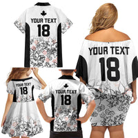 Canada Rugby Custom Family Matching Off Shoulder Short Dress and Hawaiian Shirt Maple Leafs Go Champion - Wonder Print Shop