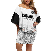 Canada Rugby Custom Family Matching Off Shoulder Short Dress and Hawaiian Shirt Maple Leafs Go Champion - Wonder Print Shop