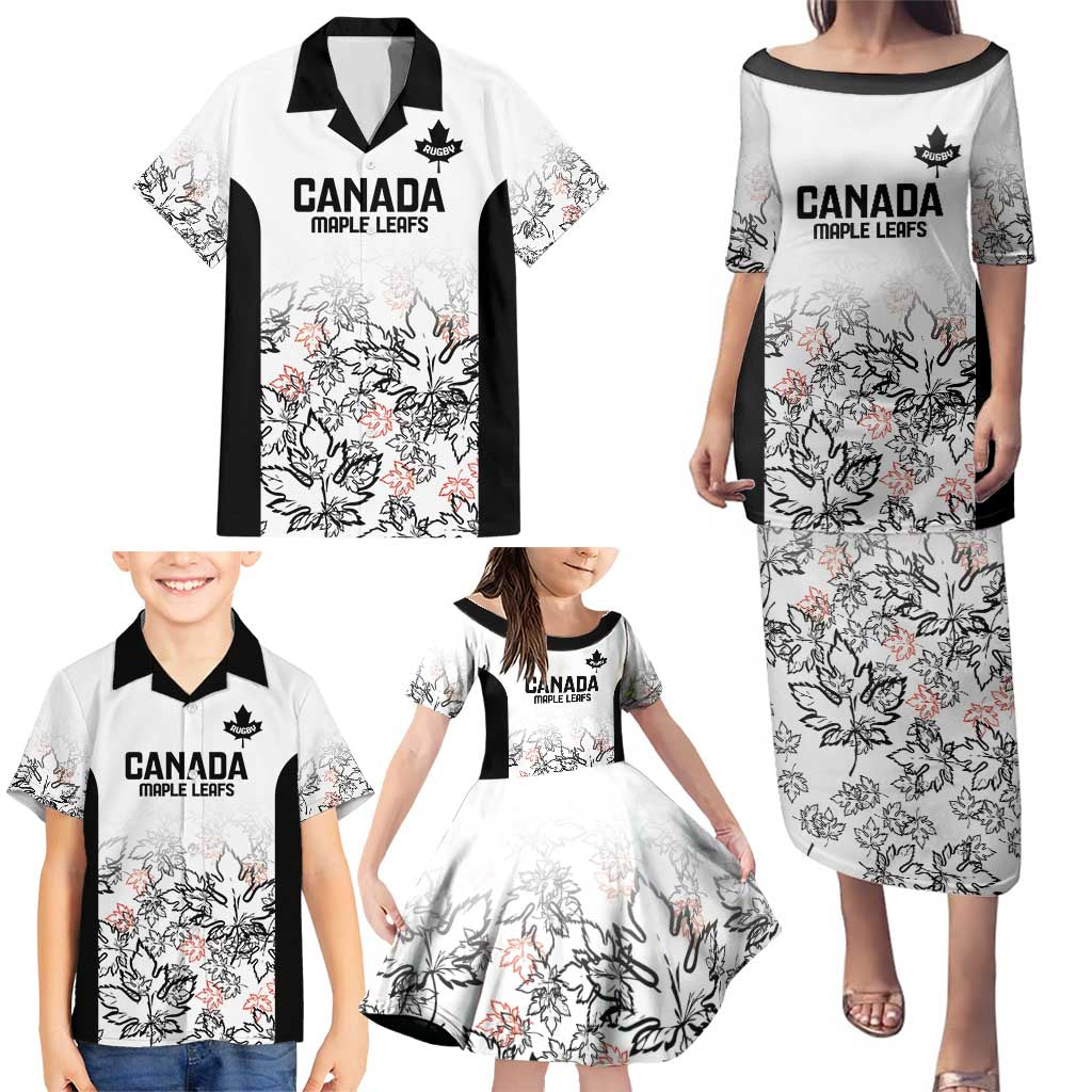 Canada Rugby Custom Family Matching Puletasi and Hawaiian Shirt Maple Leafs Go Champion - Wonder Print Shop
