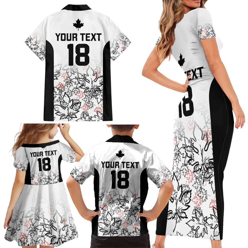 Canada Rugby Custom Family Matching Short Sleeve Bodycon Dress and Hawaiian Shirt Maple Leafs Go Champion - Wonder Print Shop