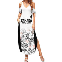 Canada Rugby Custom Family Matching Summer Maxi Dress and Hawaiian Shirt Maple Leafs Go Champion - Wonder Print Shop