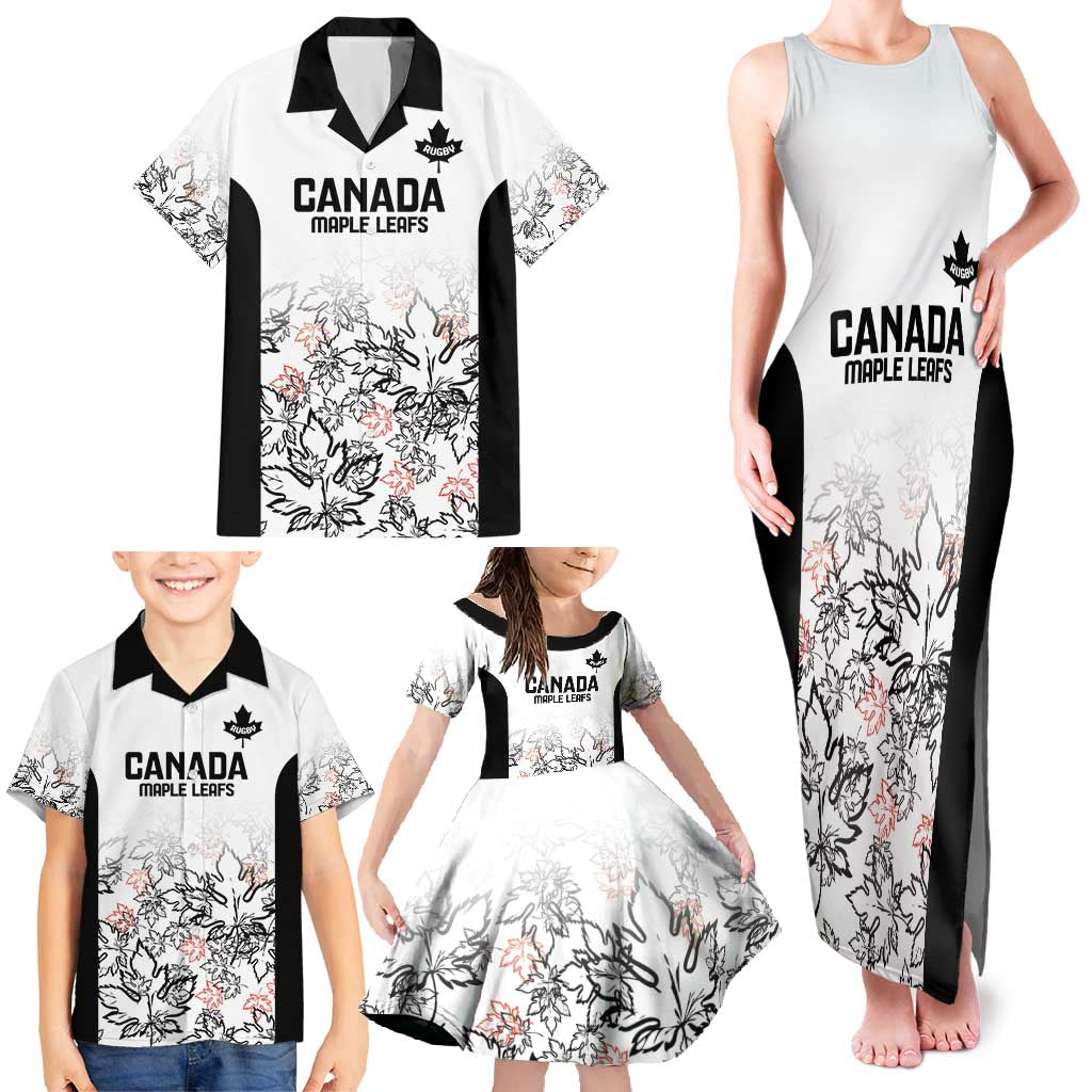 Canada Rugby Custom Family Matching Tank Maxi Dress and Hawaiian Shirt Maple Leafs Go Champion - Wonder Print Shop