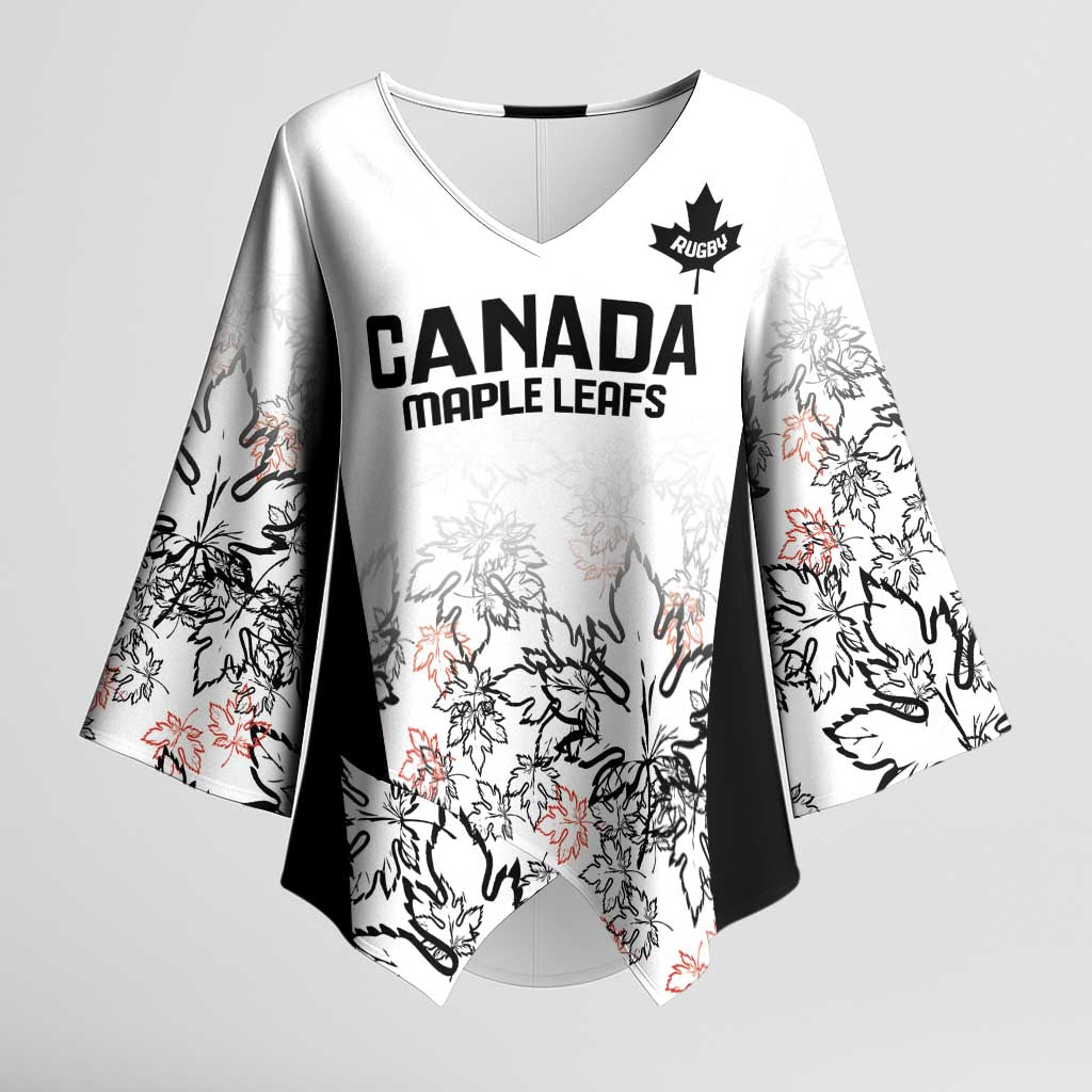 Canada Rugby Custom Kimono Sleeve Blouse Maple Leafs Go Champion - Wonder Print Shop