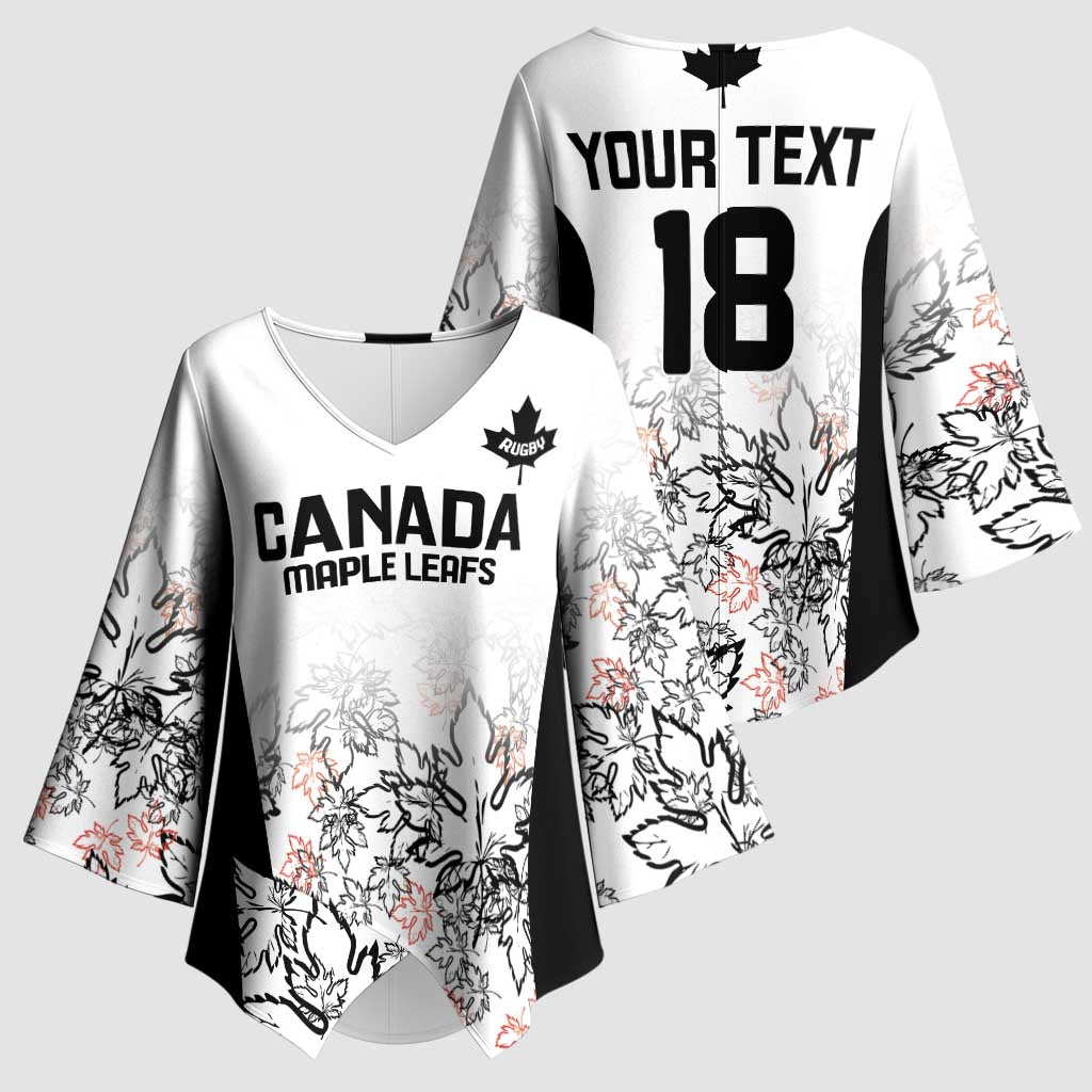 Canada Rugby Custom Kimono Sleeve Blouse Maple Leafs Go Champion - Wonder Print Shop