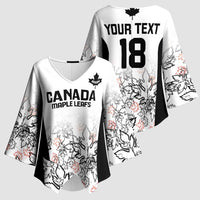 Canada Rugby Custom Kimono Sleeve Blouse Maple Leafs Go Champion - Wonder Print Shop