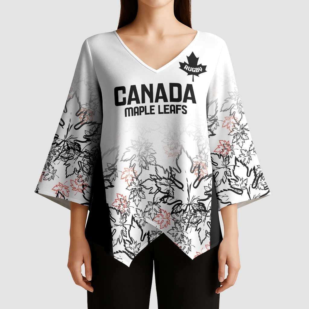 Canada Rugby Custom Kimono Sleeve Blouse Maple Leafs Go Champion - Wonder Print Shop