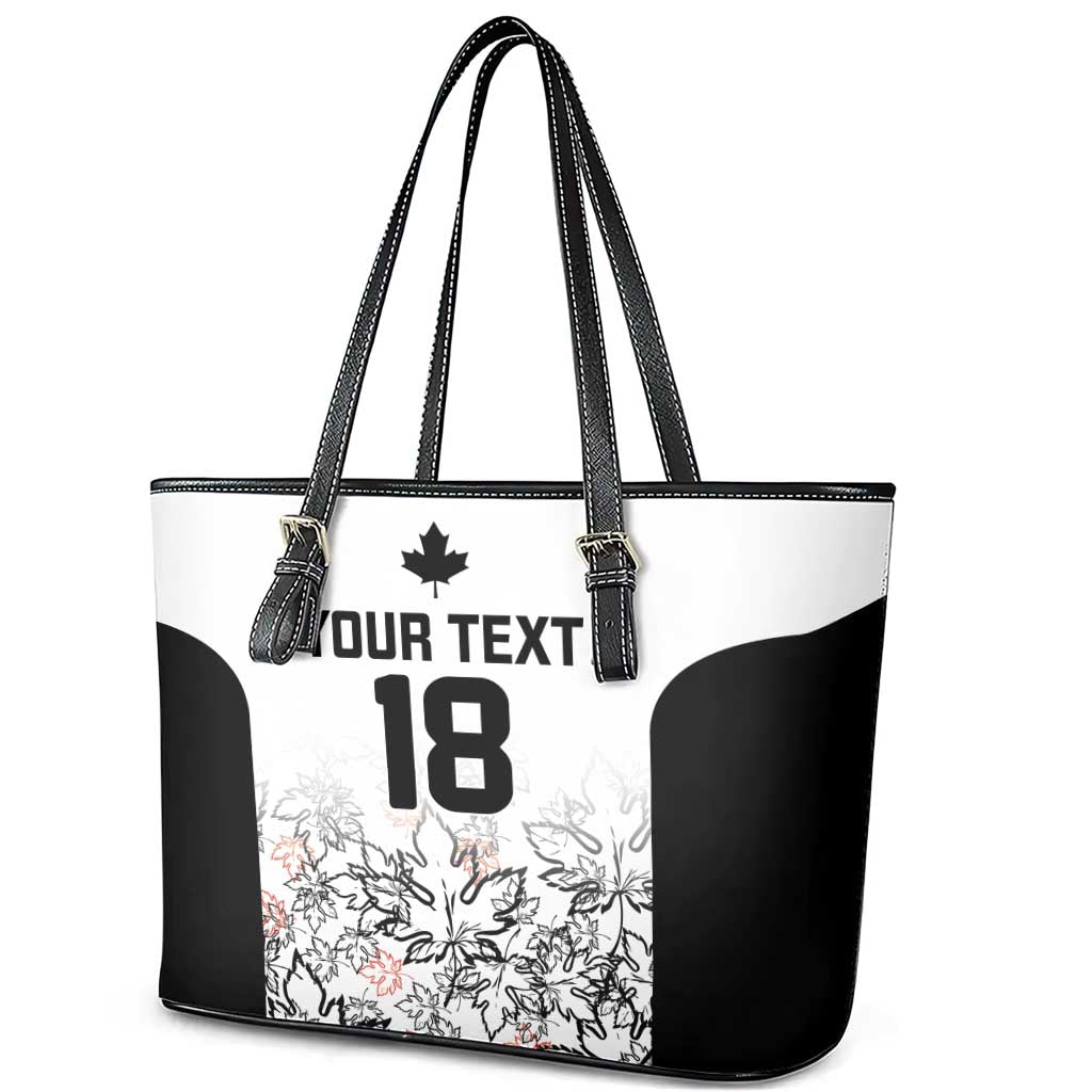 Canada Rugby Custom Leather Tote Bag Maple Leafs Go Champion - Wonder Print Shop
