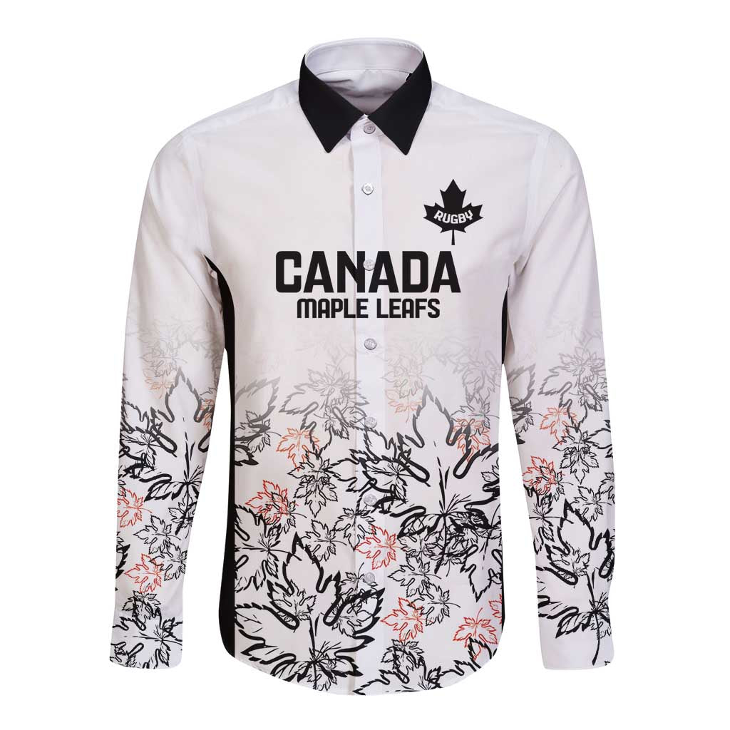 Canada Rugby Custom Long Sleeve Button Shirt Maple Leafs Go Champion - Wonder Print Shop