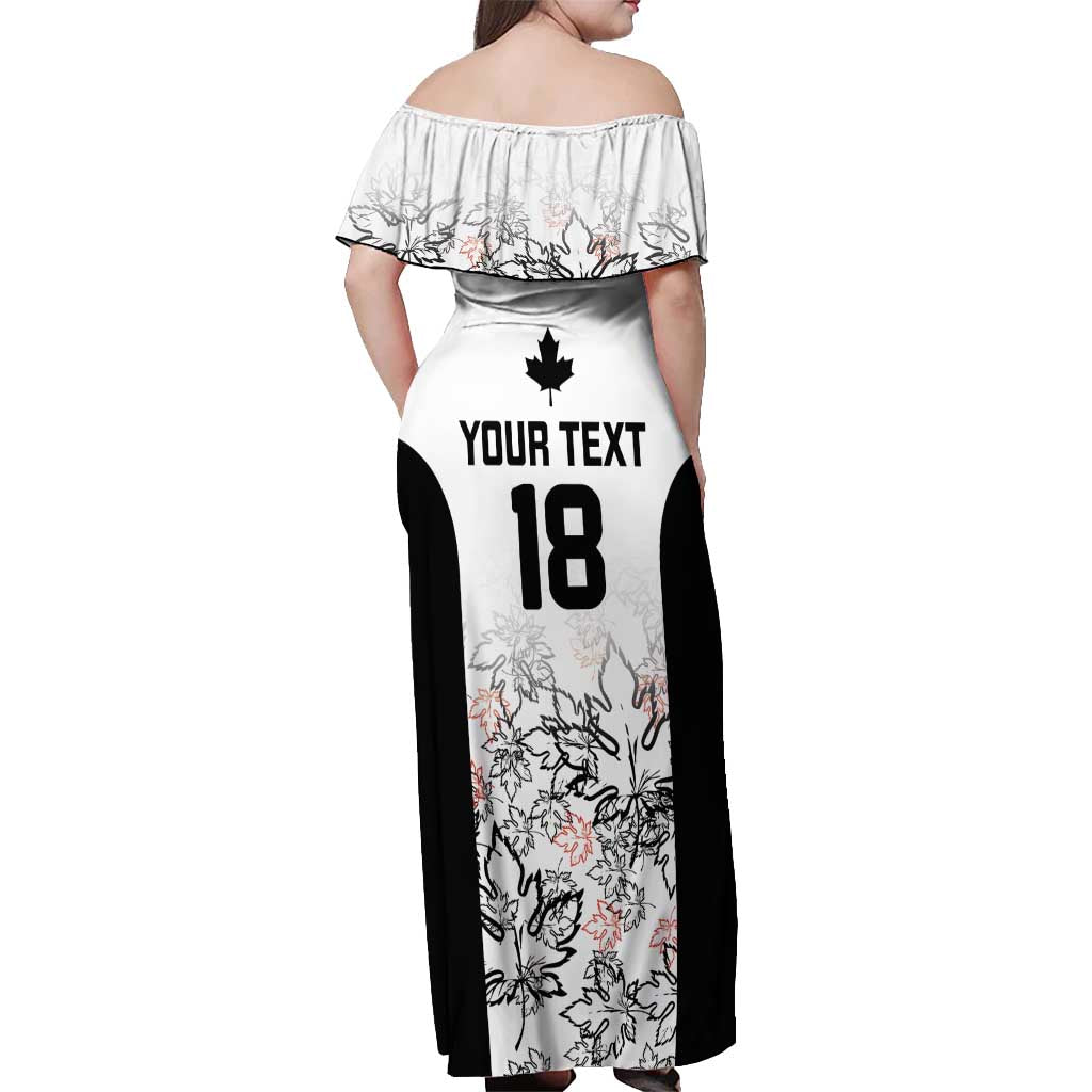 Canada Rugby Custom Off Shoulder Maxi Dress Maple Leafs Go Champion - Wonder Print Shop