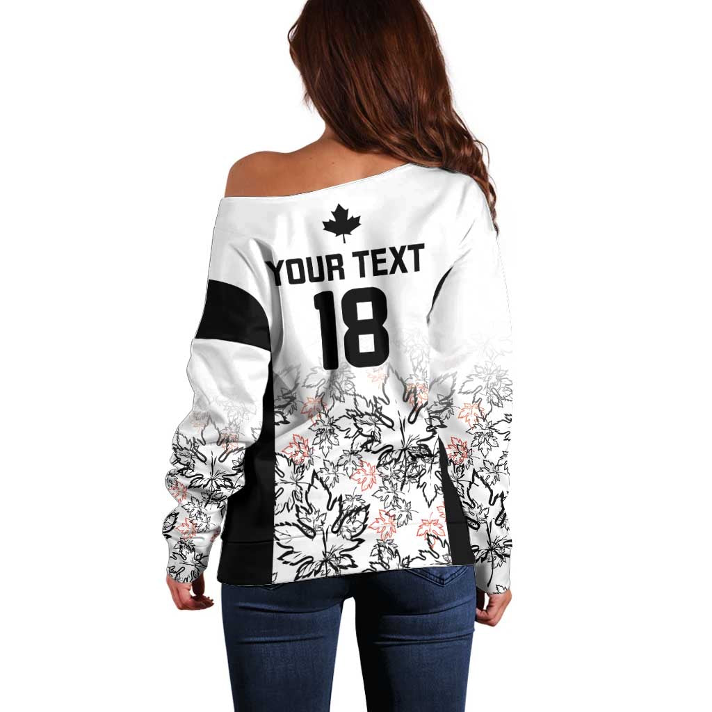 Canada Rugby Custom Off Shoulder Sweater Maple Leafs Go Champion - Wonder Print Shop
