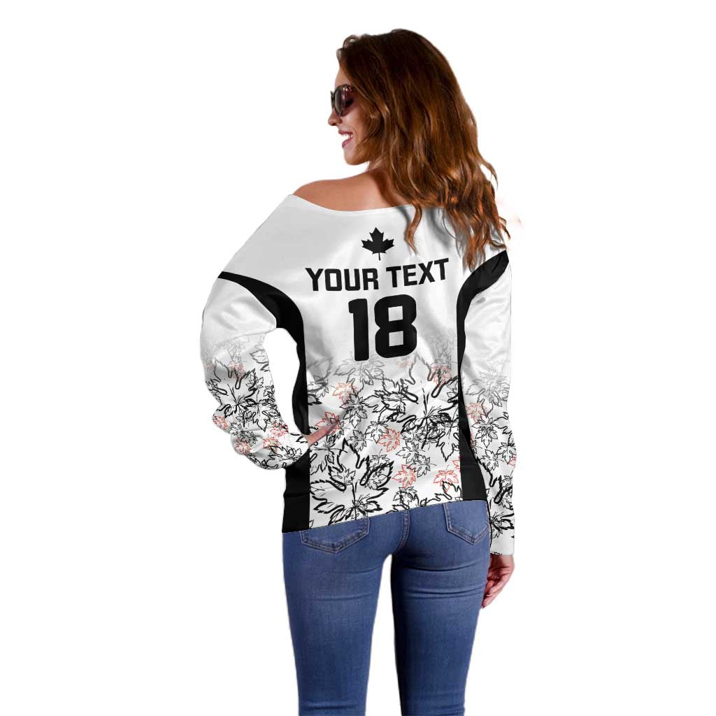 Canada Rugby Custom Off Shoulder Sweater Maple Leafs Go Champion - Wonder Print Shop