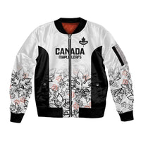 Canada Rugby Custom Sleeve Zip Bomber Jacket Maple Leafs Go Champion - Wonder Print Shop
