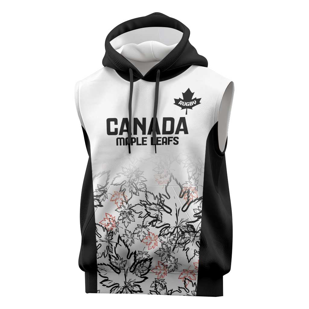 Canada Rugby Custom Sleeveless Hoodie Maple Leafs Go Champion - Wonder Print Shop