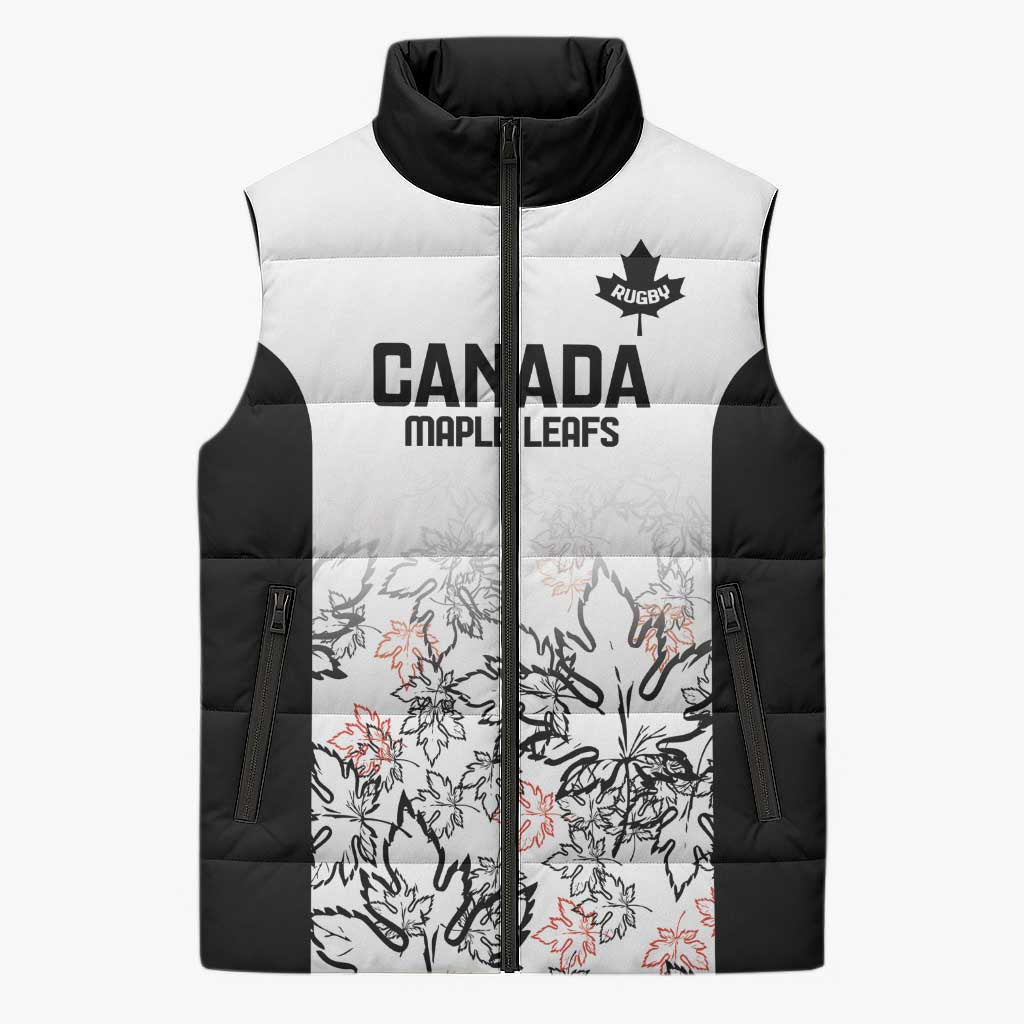 Canada Rugby Custom Sleeveless Puffer Jacket Maple Leafs Go Champion - Wonder Print Shop
