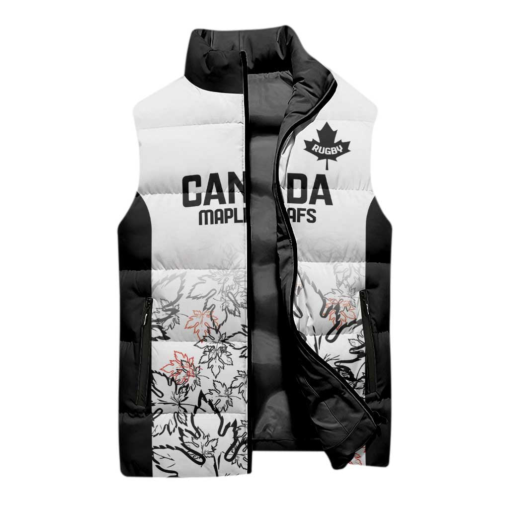 Canada Rugby Custom Sleeveless Puffer Jacket Maple Leafs Go Champion - Wonder Print Shop
