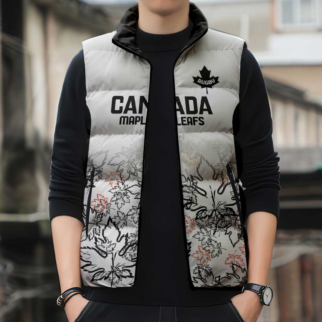 Canada Rugby Custom Sleeveless Puffer Jacket Maple Leafs Go Champion - Wonder Print Shop