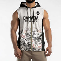 Canada Rugby Custom Sleeveless Zip Hoodie Maple Leafs Go Champion - Wonder Print Shop