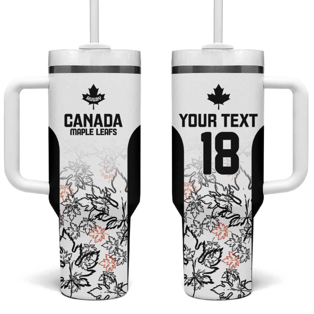 Canada Rugby Custom Tumbler With Handle Maple Leafs Go Champion - Wonder Print Shop