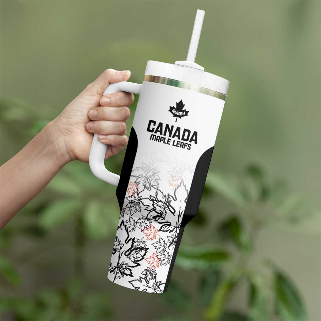 Canada Rugby Custom Tumbler With Handle Maple Leafs Go Champion - Wonder Print Shop