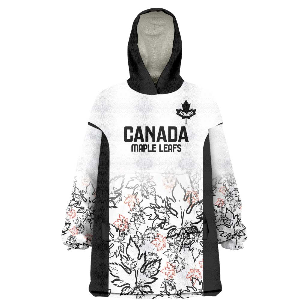 Canada Rugby Custom Wearable Blanket Hoodie Maple Leafs Go Champion - Wonder Print Shop