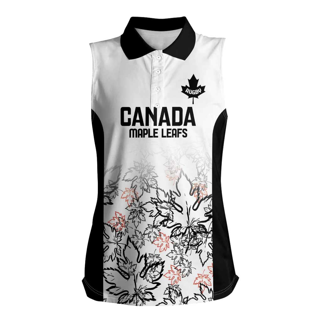 Canada Rugby Custom Women Sleeveless Polo Shirt Maple Leafs Go Champion - Wonder Print Shop