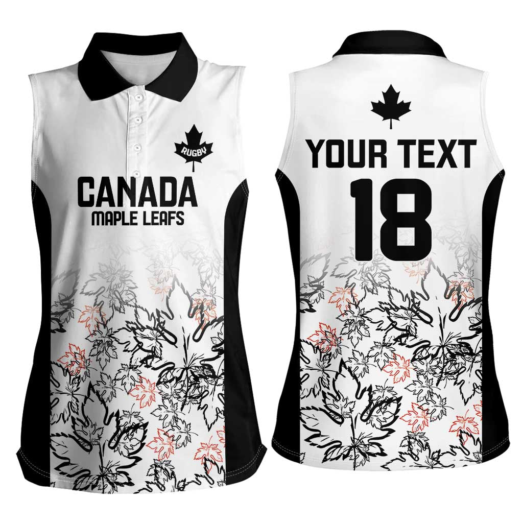 Canada Rugby Custom Women Sleeveless Polo Shirt Maple Leafs Go Champion - Wonder Print Shop