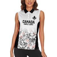 Canada Rugby Custom Women Sleeveless Polo Shirt Maple Leafs Go Champion - Wonder Print Shop